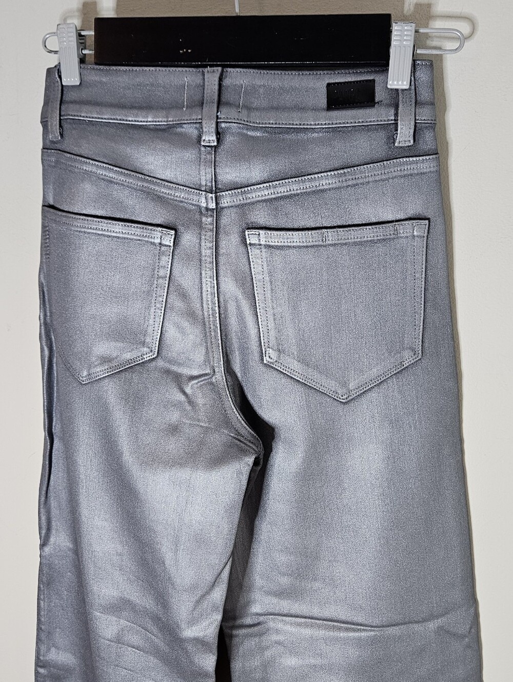 Paige Sasha Wide Leg Jeans in Silver Shimmer Revolve Brand Women's 26 - Picture 9 of 9